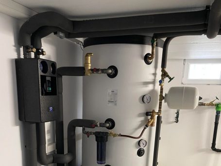 Bildliche Darstellung einer Wohnkombination mit IDM Wärmepumpe Bildliche Darstellung einer Wohnkombination mit IDM Wärmepumpe